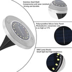 🌙 Solar Ground Lights – 8 LED Outdoor Disk Lights