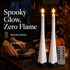 Flameless Ghost Taper Candles with Remote & Timer