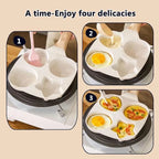 🍳 4-Hole Non-Stick Egg Frying Pan with Wooden Handle