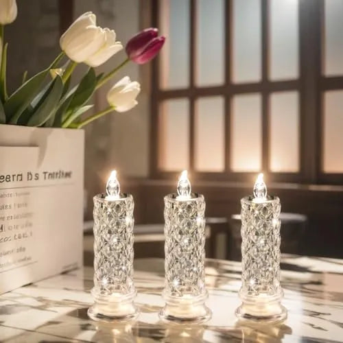 🕯️ Rose Shadow LED Flameless Candles – Elegant & Safe Ambiance, Anytime, Anywhere!