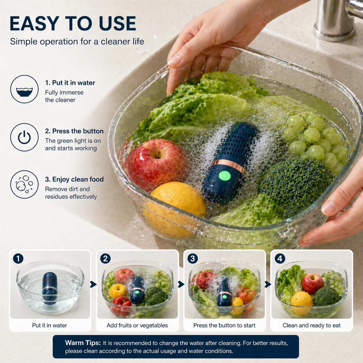🥬 Portable Food Purifier Washer