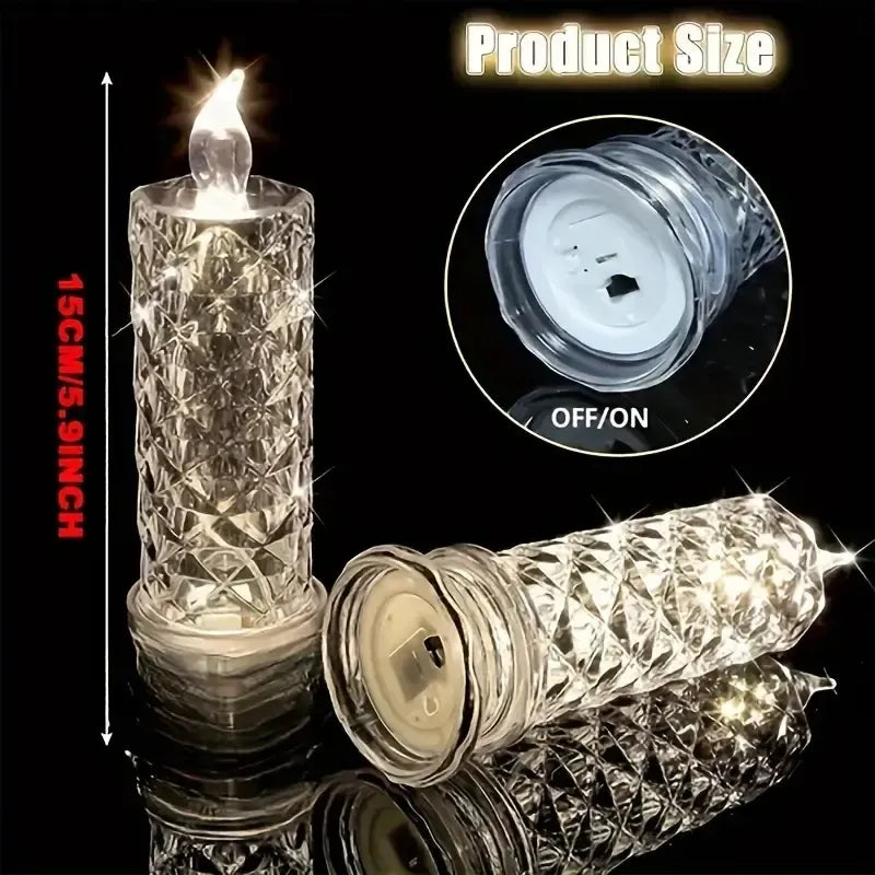 🕯️ Rose Shadow LED Flameless Candles – Elegant & Safe Ambiance, Anytime, Anywhere!