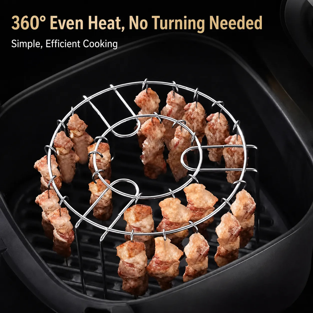 360° Even-Heat Stainless Steel Skewer Rack