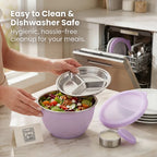 🥗 Stainless Steel Salad Bowl Set – Fresh Meals, Anytime Anywhere