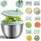 🥗 Multifunctional Stainless Steel Salad Spinner & Veggie Prep