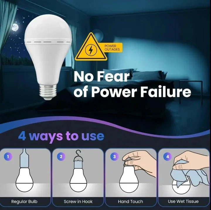 💡 Rechargeable Emergency Light Bulb Set