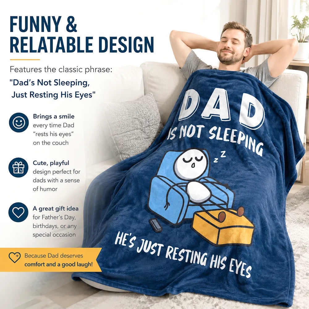 🛋️ Dad's "Not Sleeping" Blanket — Funny, Cozy, & Heartwarming Gift 🎁