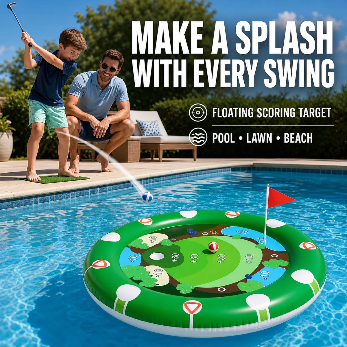 Inflatable Floating Golf Target Game – Pool, Lawn & Family Play