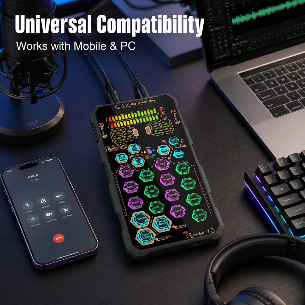 🎤Live Sound Card – Portable Voice Changer