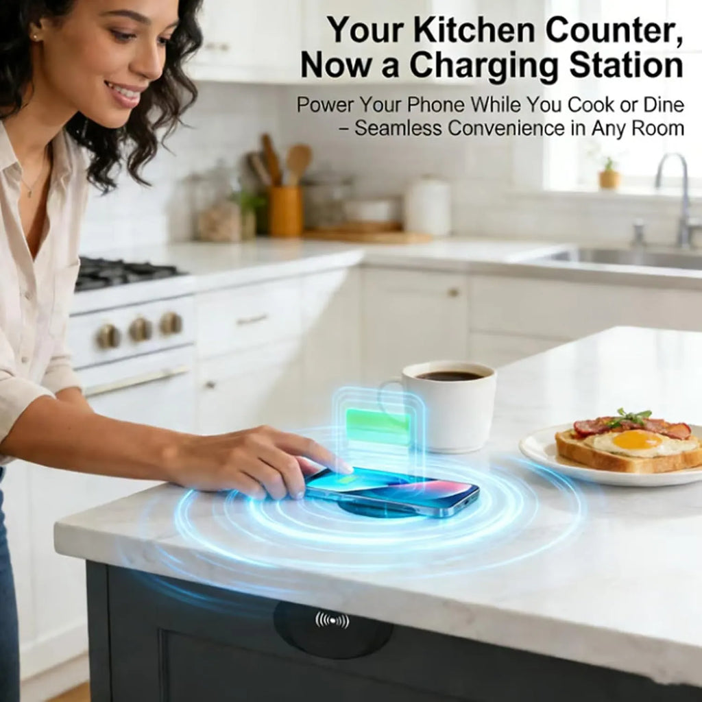 ⚡ Invisible Under-Desk Wireless Charger