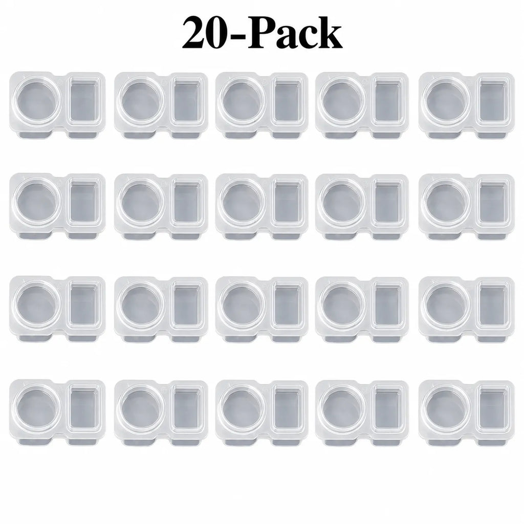 Disposable Dual-Compartment Condiment Containers with Lids