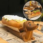 Funny Dachshund Hot Dog Serving Tray – Cute Sausage Dog Snack Holder