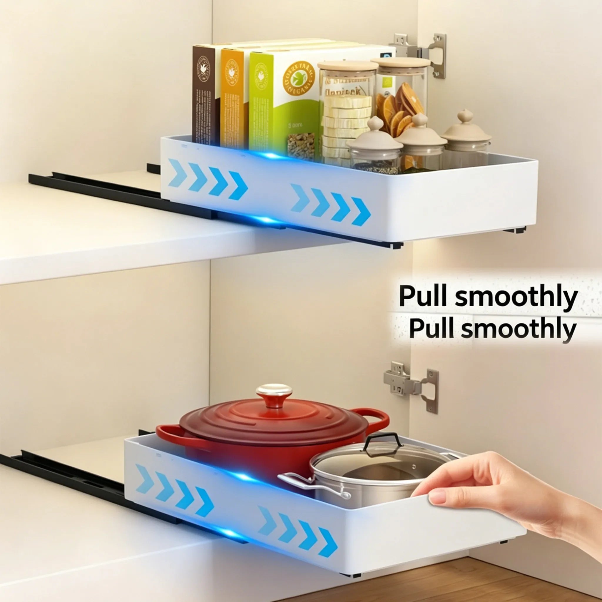 ✨ Pull-Out Cabinet Organizer System