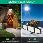 ☀️Motion Sensor Solar Security Light – 3000 Lumens, 210 LEDs, Remote-Controlled, IP65 Waterproof