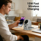 ⚡ 3-in-1 Magnetic Wireless Charging Stand with Night Light