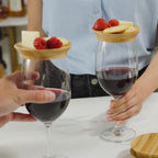 Bamboo Wine Glass Toppers – Set of 4