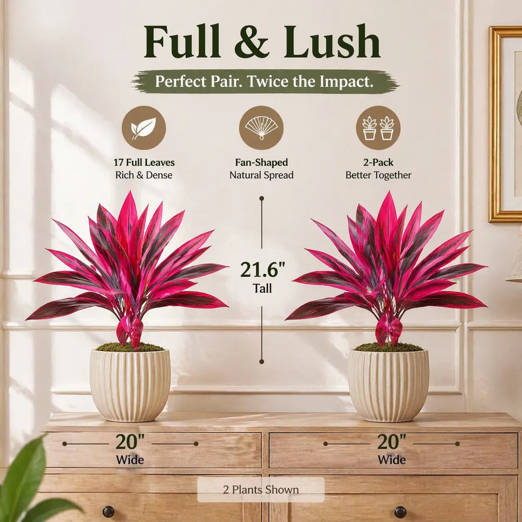 2‑Pack 21.6" Artificial Cordyline Plant