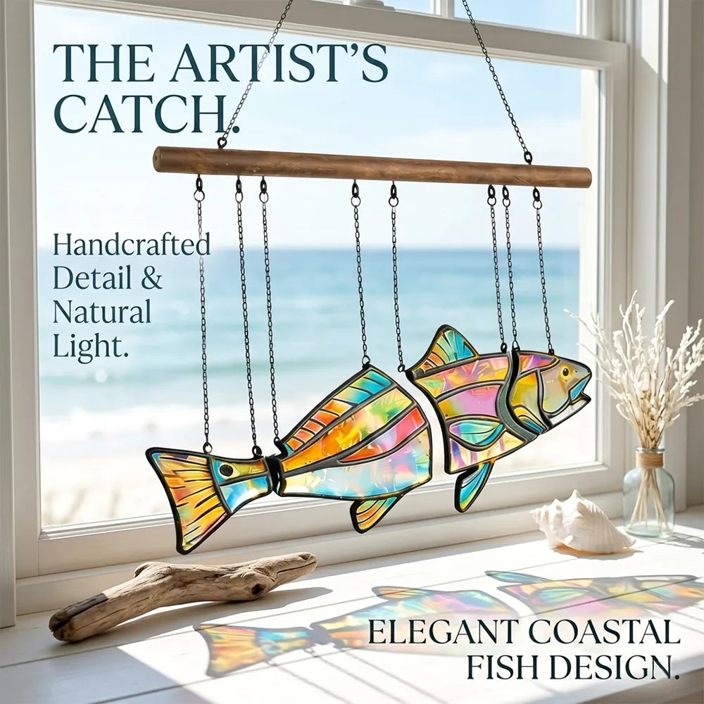 🐟 Handcrafted Coastal Fish Sun Catcher Hanging Decor