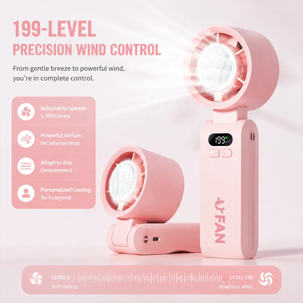 ❄️ Turbo Ice-Cooling Handheld Fan