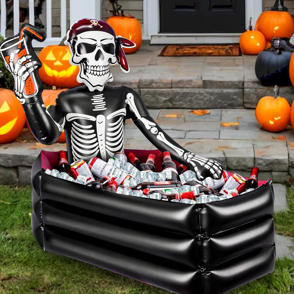 40-Gallon Inflatable Pirate Skeleton Cooler for Halloween