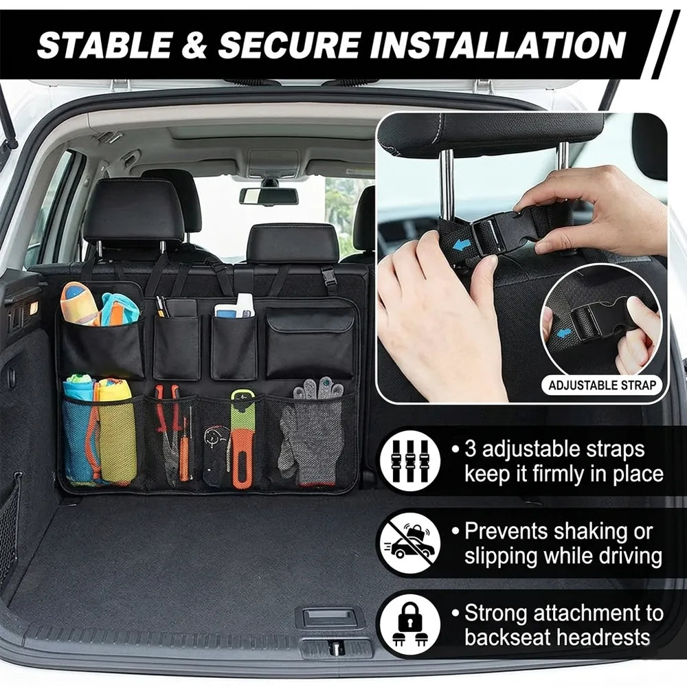 🚗📦Car Trunk Organizer – Hanging Storage with 8 Pockets for SUVs & Trucks