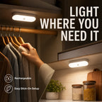 2-Pack Rechargeable Motion Sensor Night Lights – Stick-On Closet & Hallway Lights