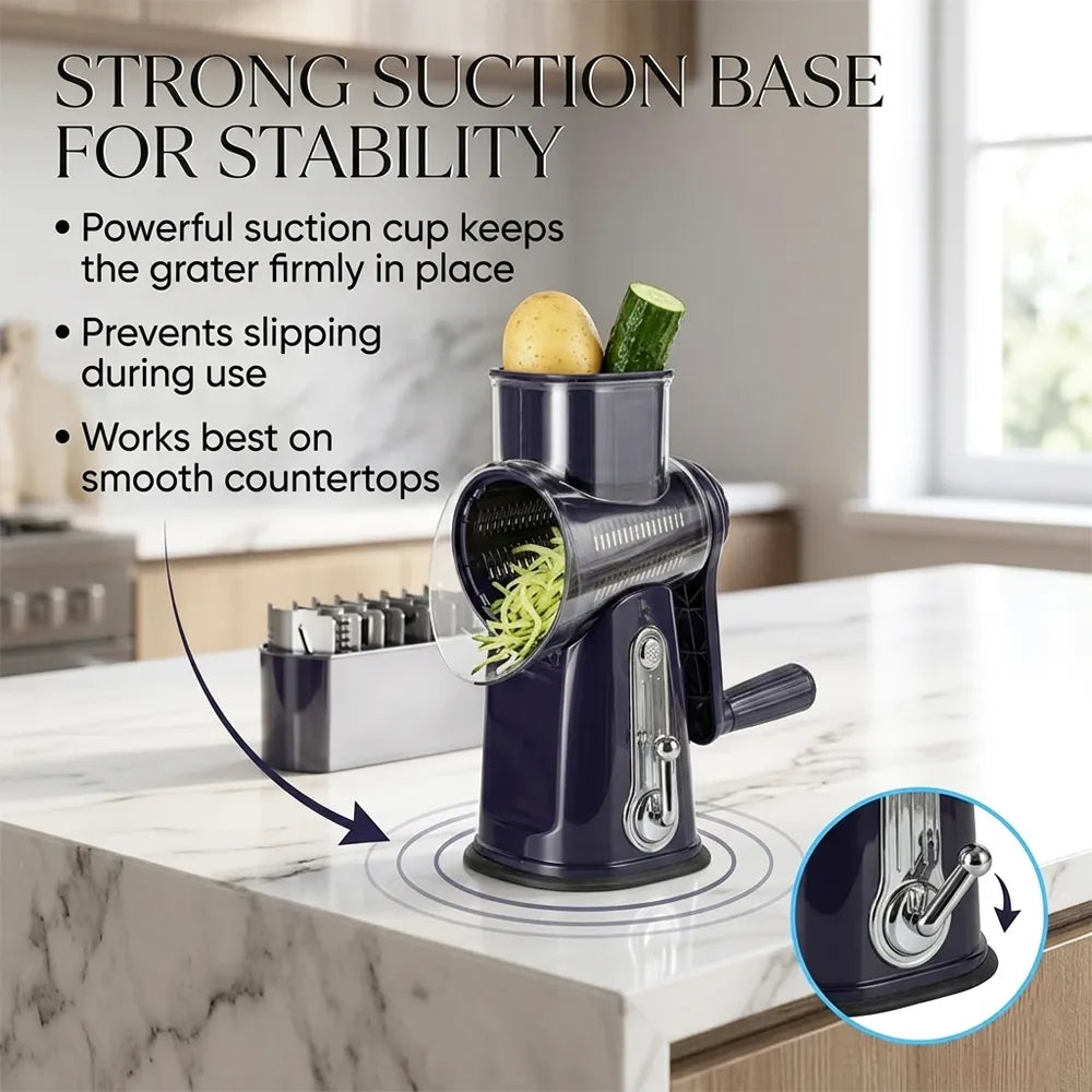 🧀 5-in-1 Rotary Grater with Handle