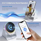 🔊 2-in-1 Wireless Induction Speaker & Adjustable Phone Stand with RGB Ambient Light