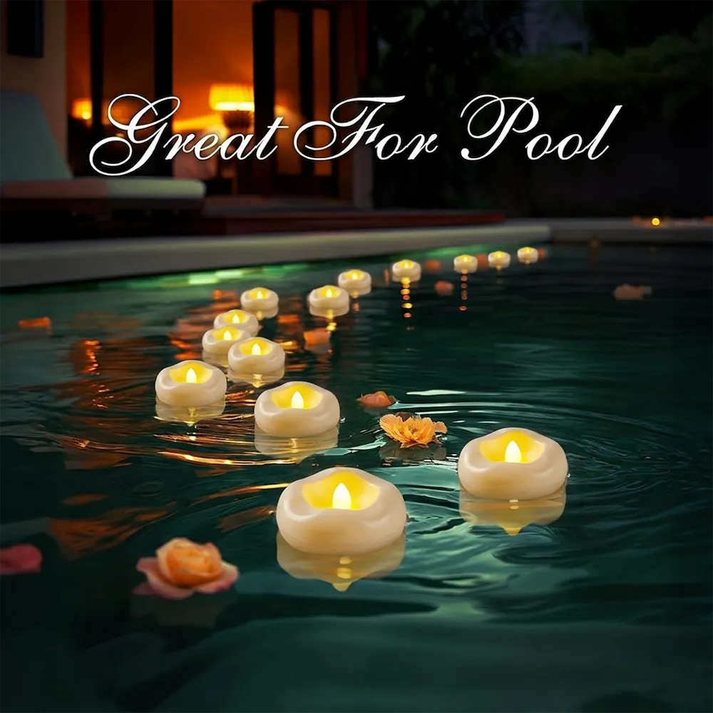 🕯️Water-Activated Flameless Floating LED Candles – Romantic Waterproof Glow for Any Occasion
