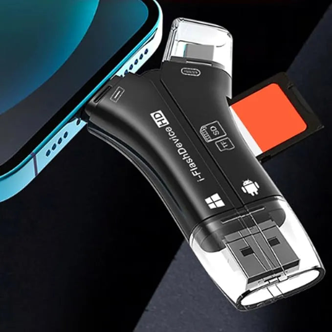 4-in-1 Multi-Card Reader – Effortless Data Transfer and More!
