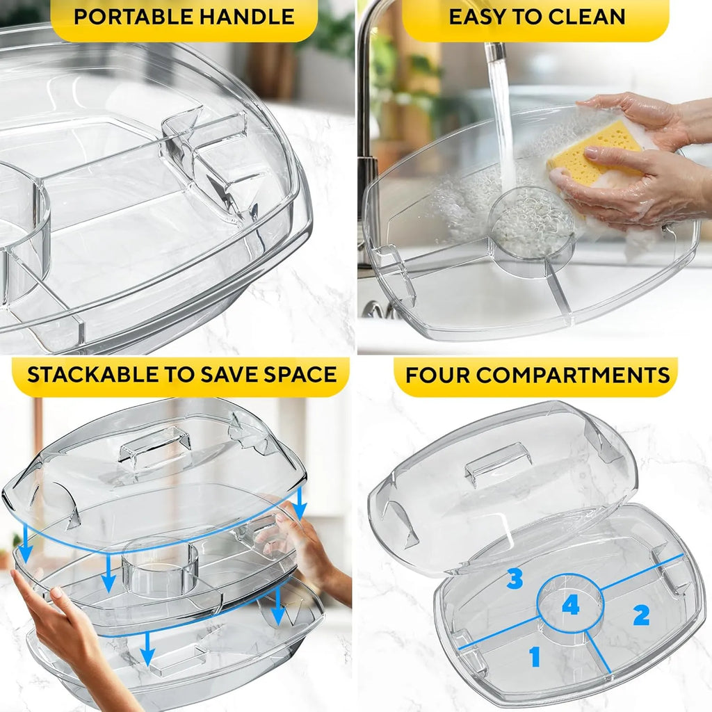 ❄️ 15-Inch Refrigerated Party Serving Tray with Lid