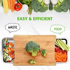 🌿 Organic Bamboo Cutting Board with Sliding Drawers