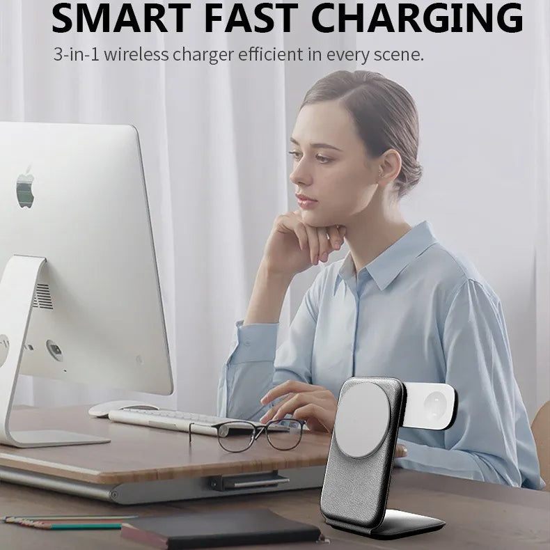3-in-1 Magnetic Wireless Charging Station (Qi2 Certified)