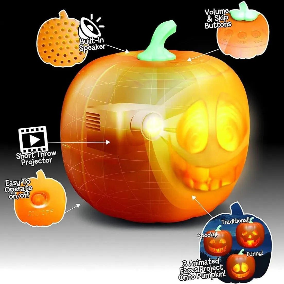 Animated Talking Pumpkin Projection Show