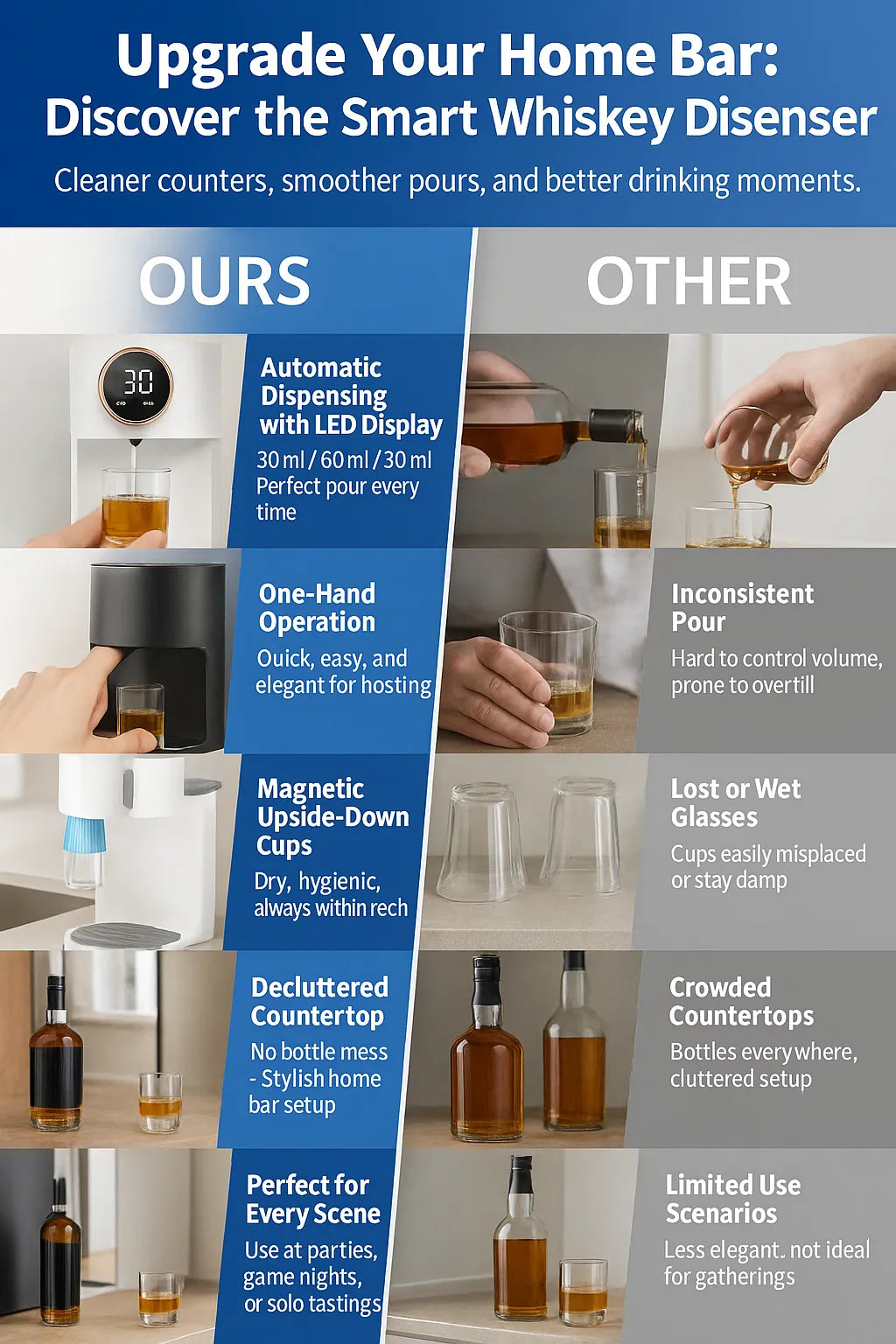 Smart Whiskey Dispenser – Perfect Pour, Every Time, Hands-Free