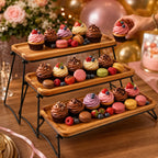 3-Tier Acacia Wood Cupcake & Serving Stand