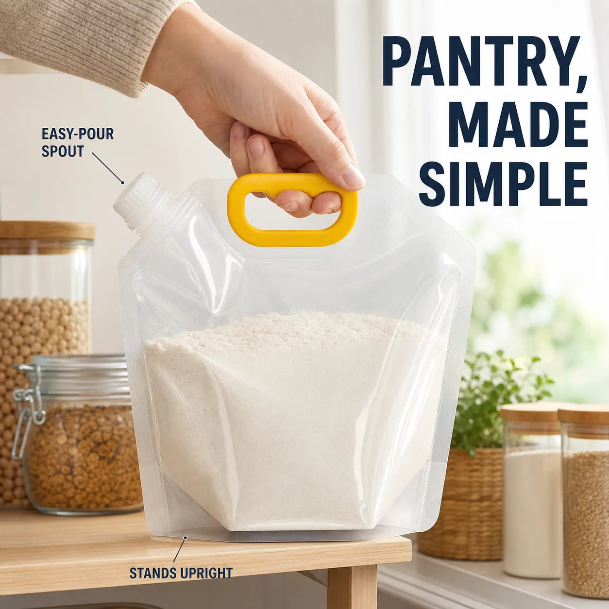 Easy-Pour Reusable Pantry Storage Bag