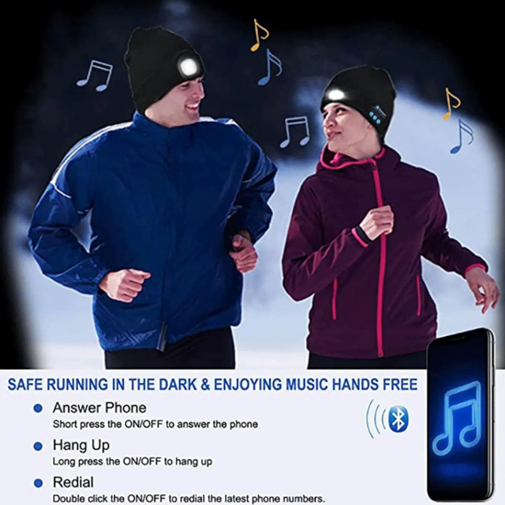 Unisex Bluetooth Beanie Hat with Light