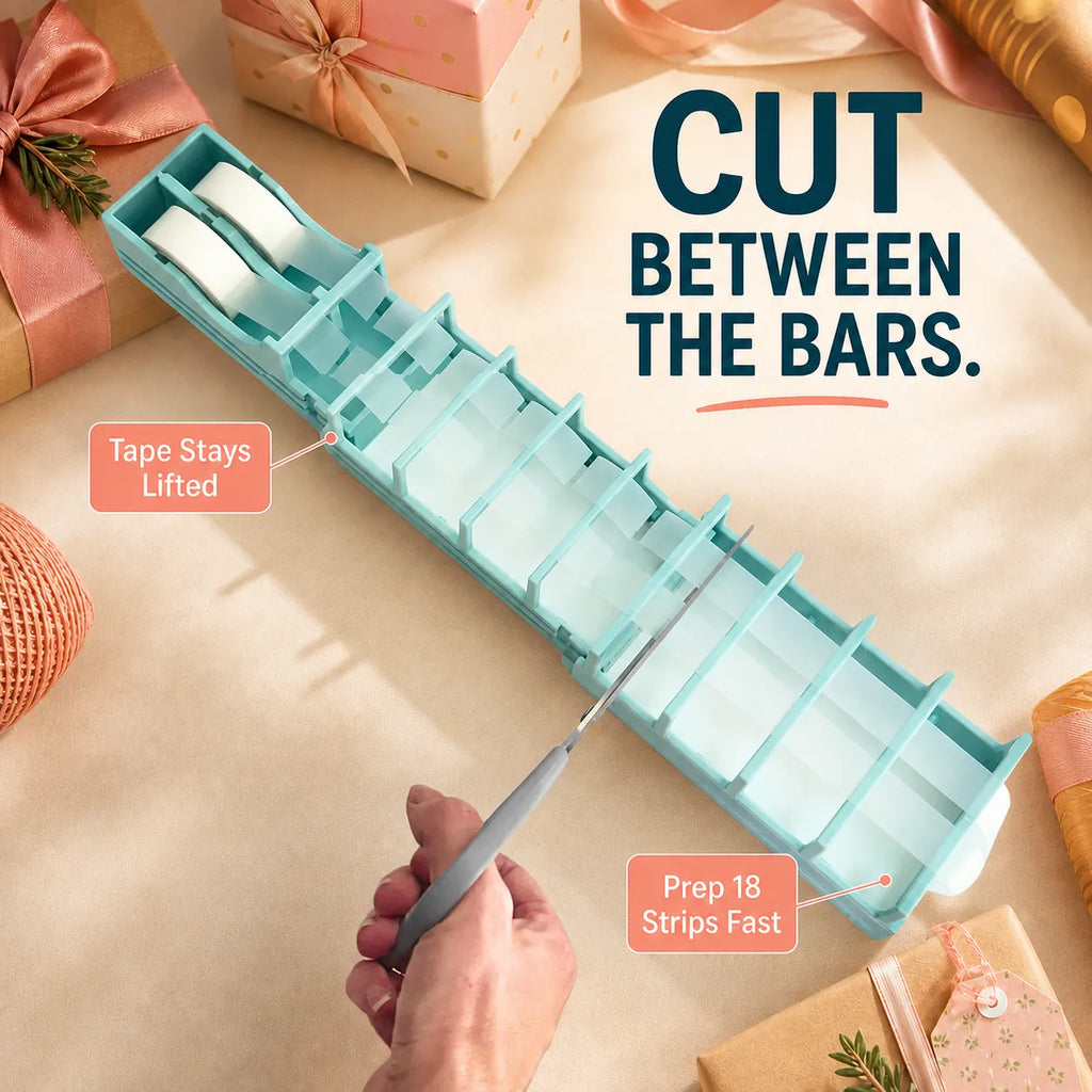 18-Strip Expandable Tape Prep Station for Faster Gift Wrapping