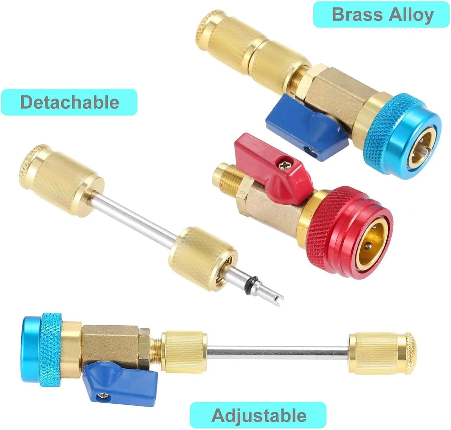 AC Valve Core Remover Installer Tool Kit | Dual Versions for Home & Automotive AC | Dual Size SAE 1/4" & 5/16" Ports