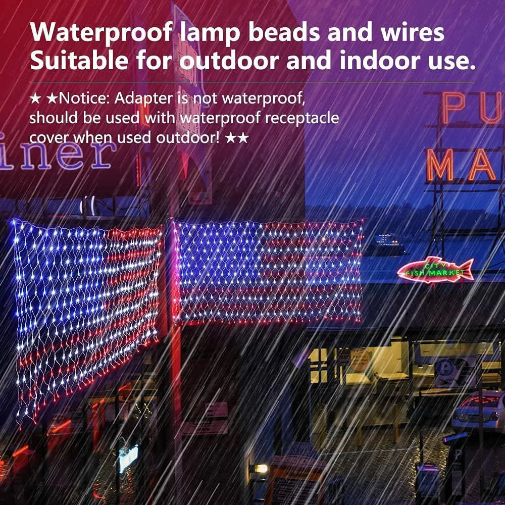 ❤️💙420 LED American Flag Light – Brilliant Patriotic Display for Every Celebration
