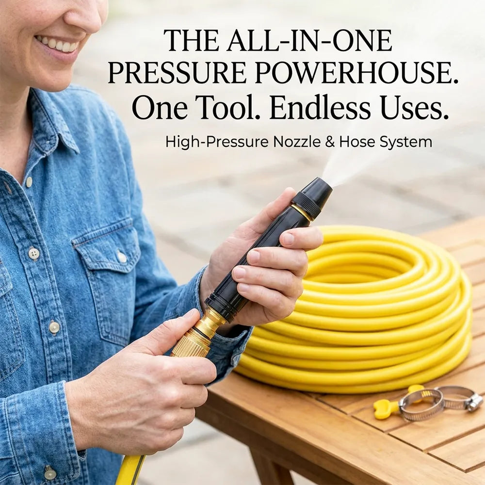 🚿🌿Adjustable Garden Hose Nozzle – High Pressure Multi-Pattern Spray Nozzle