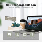 Portable Mini USB Rechargeable Fan - 360° Rotating Clip Fan with 3 Speeds for Personal Use