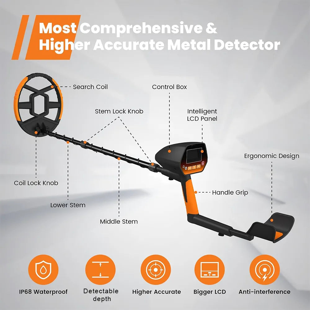 🔎 Waterproof Metal Detector for Adults & Kids – Treasure Hunting Adventure Kit 🏆🌊