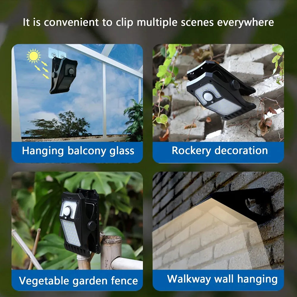 💡 Solar Motion Sensor Clip Light – Smart Outdoor Security Lighting
