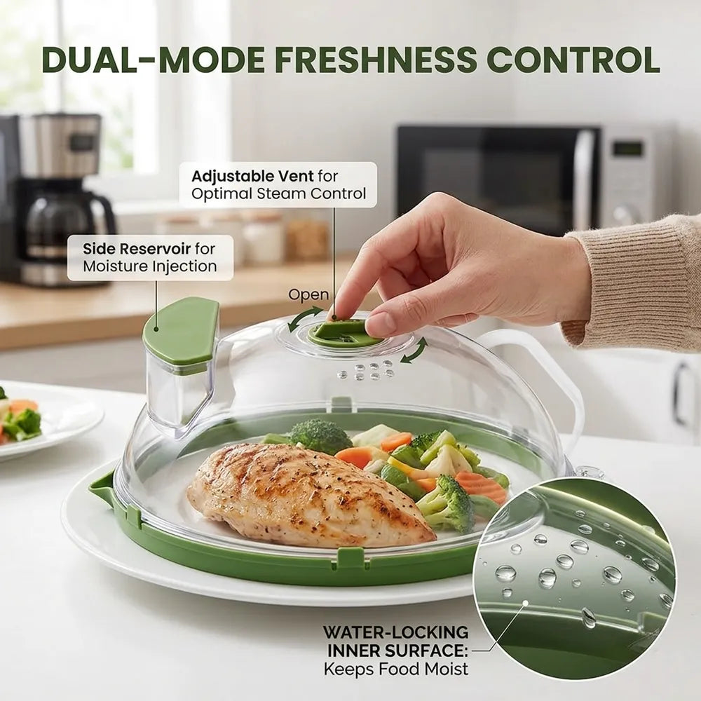 🍽️ Microwave Splatter Cover with Steam Vent