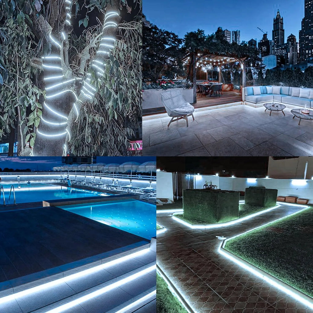 Outdoor Solar LED Strip Lights — Flexible Waterproof Garden Lighting