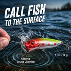 Topwater Popper Fishing Lure – Splash, Rattle & Trigger Surface Strikes