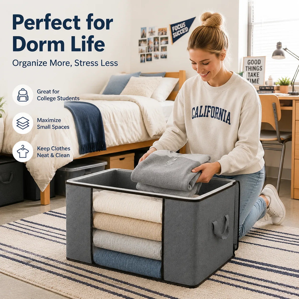 🧺 Extra-Large Foldable Clothing Storage Bags – Keep Your Wardrobe Neat & Organized
