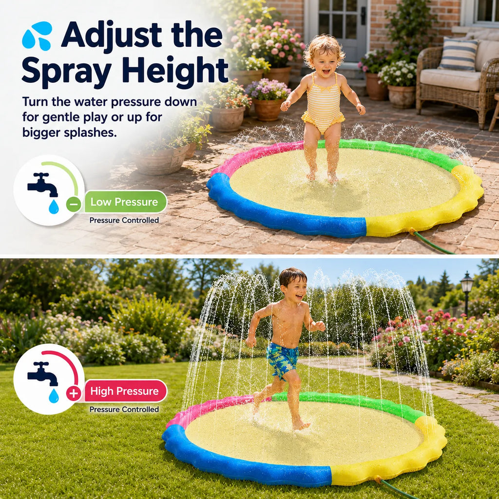 💦 67‘’ Non‑Slip Splash Pad for Kids & Dogs